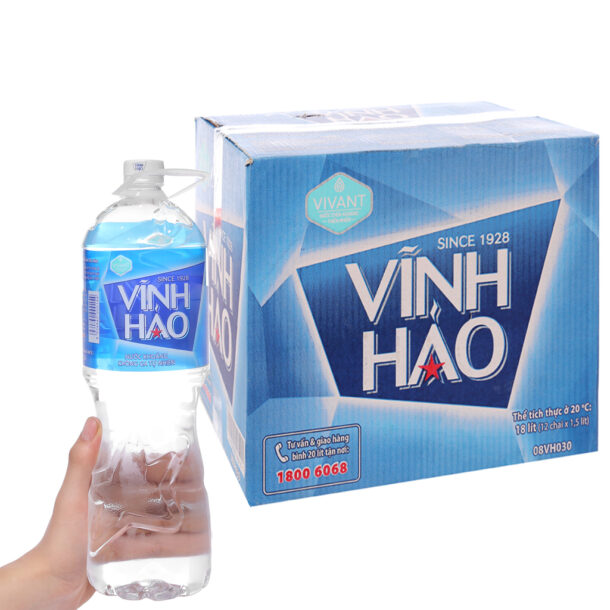 Thùng Nước khoáng Vĩnh Hảo chai lớn 1.5L